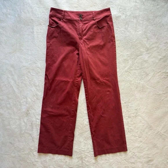 Soft Surroundings Pants - Red Burgundy Wide Straight Leg Trousers by Soft Surroundings